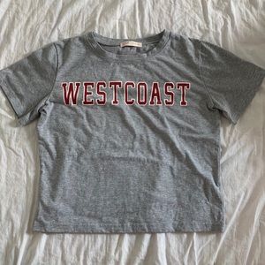 grey west coast crop top